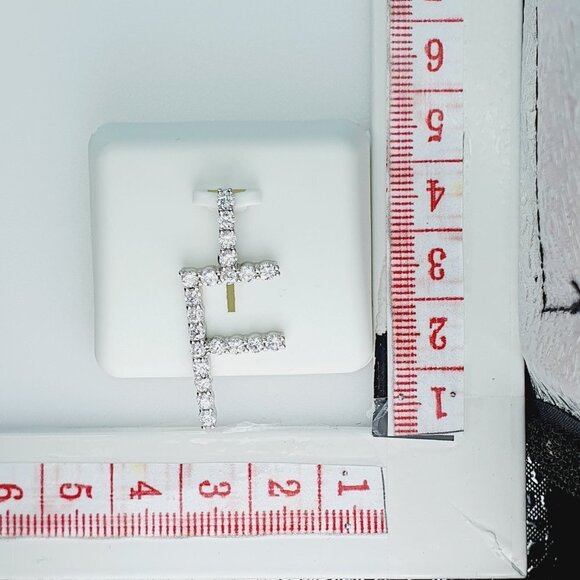 "925 Sterling Silver Cubic Zirconia Initial Pendant, UU1P6A6172 - Picture 10 of 11